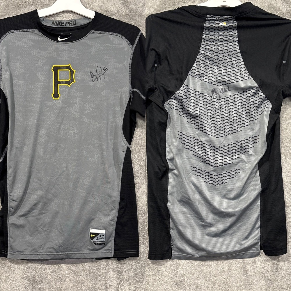 Chris McGuiness Signed Pittsburgh Pirates Nike Pro Shirts L XL Lot of 2 MLB
